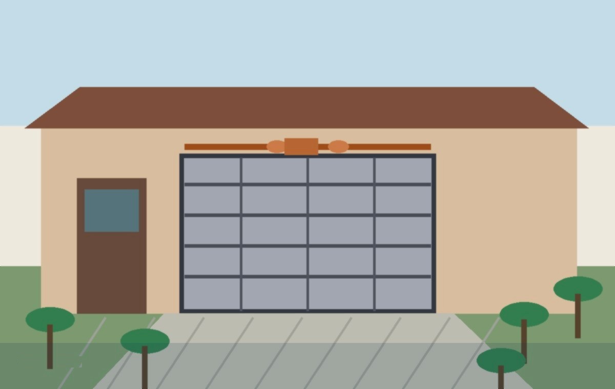 Garage door torsion spring gap check at a Bellaire Texas home